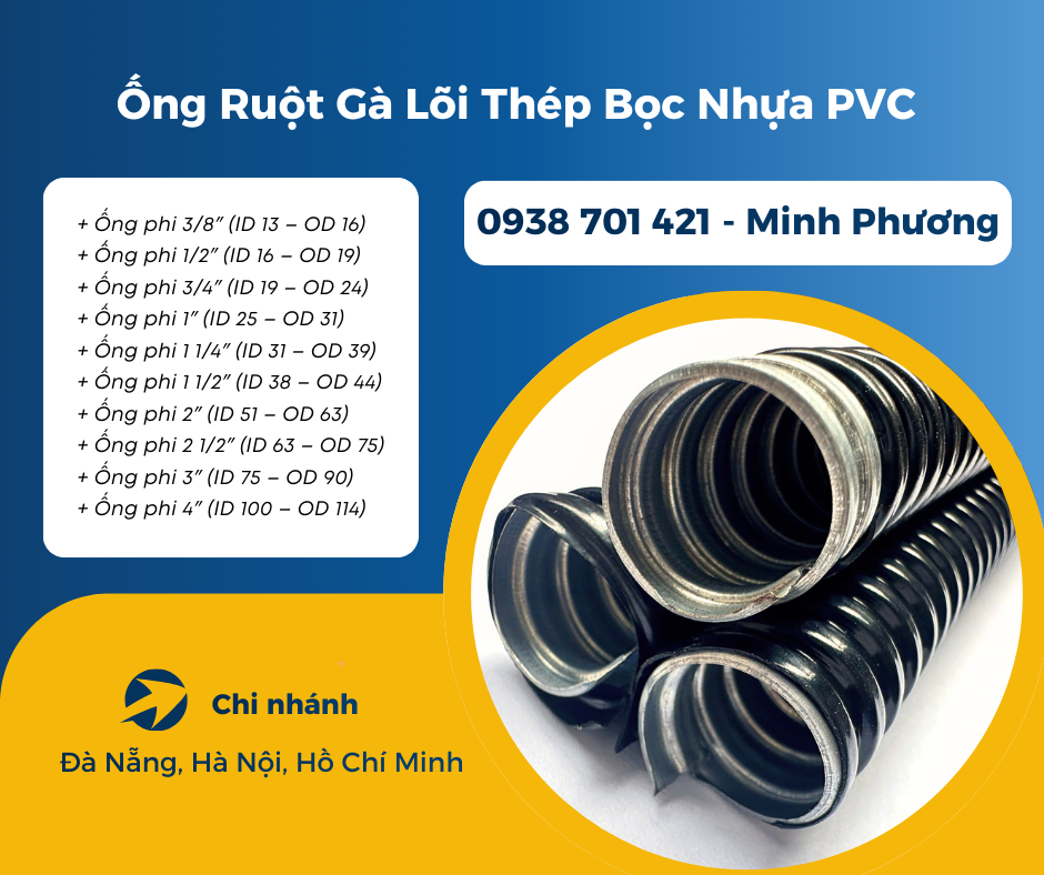 Ống Ruột Gà Lõi Thép Bọc Nhựa PVC – Linh Hoạt, Chống Cháy, Phù Hợp Mọi Công Trìn